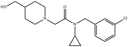 N-(3-Chloro-benzyl)-N-cyclopropyl-2-(4-hydroxyMethyl-piperidin-1-yl)-acetaMide Struktur