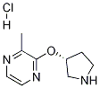 2-Methyl-3-((R)-pyrrolidin-3-yloxy)-pyrazine hydrochloride Struktur