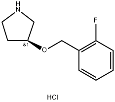 (S)-3-(2-Fluoro-benzyloxy)-pyrrolidine hydrochloride Struktur