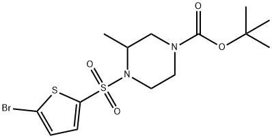 4-(5-Bromo-thiophene-2-sulfonyl)-3-methyl-piperazine-1-carboxylic acid tert-butyl ester Struktur