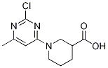 1-(2-Chloro-6-methyl-pyrimidin-4-yl)-piperidine-3-carboxylic acid Struktur