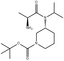 (R)-3-[((S)-2-AMino-propionyl)-isopropyl-aMino]-piperidine-1-carboxylic acid tert-butyl ester Struktur