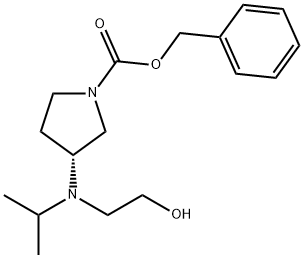 (R)-3-[(2-Hydroxy-ethyl)-isopropyl-aMino]-pyrrolidine-1-carboxylic acid benzyl ester Struktur