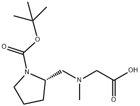 (S)-2-[(CarboxyMethyl-Methyl-aMino)-Methyl]-pyrrolidine-1-carboxylic acid tert-butyl ester Struktur