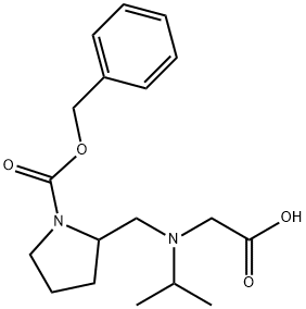 2-[(CarboxyMethyl-isopropyl-aMino)-Methyl]-pyrrolidine-1-carboxylic acid benzyl ester Struktur