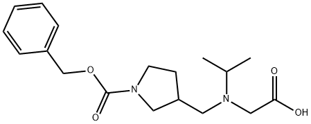 3-[(CarboxyMethyl-isopropyl-aMino)-Methyl]-pyrrolidine-1-carboxylic acid benzyl ester Struktur