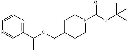 4-(1-Pyrazin-2-yl-ethoxyMethyl)-piperidine-1-carboxylic acid tert-butyl ester Struktur