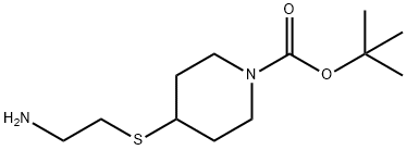 4-(2-AMino-ethylsulfanyl)-piperidine-1-carboxylic acid tert-butyl ester Struktur