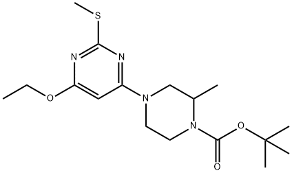 4-(6-Ethoxy-2-Methylsulfanyl-pyriMidin-4-yl)-2-Methyl-piperazine-1-carboxylic acid tert-butyl ester Struktur