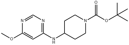 4-(6-Methoxy-pyriMidin-4-ylaMino)-piperidine-1-carboxylic acid tert-butyl ester Struktur