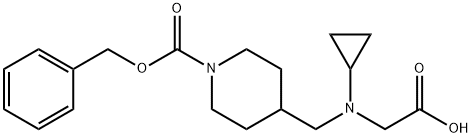 4-[(CarboxyMethyl-cyclopropyl-aMino)-Methyl]-piperidine-1-carboxylic acid benzyl ester Struktur