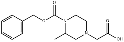 4-CarboxyMethyl-2-Methyl-piperazine-1-carboxylic acid benzyl ester Struktur