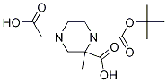 4-CarboxyMethyl-piperazine-1,2-dicarboxylic acid 1-tert-butyl ester 2-Methyl ester Struktur