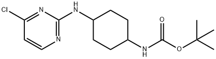 [4-(4-Chloro-pyrimidin-2-ylamino)-cyclohexyl]-carbamic acid tert-butyl ester Struktur