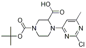 4-(2-Chloro-6-methyl-pyrimidin-4-yl)-piperazine-1,3-dicarboxylic acid 1-tert-butyl ester Struktur