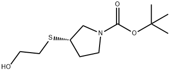 (S)-3-(2-Hydroxy-ethylsulfanyl)-pyrrolidine-1-carboxylic acid tert-butyl ester Struktur