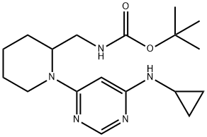 [1-(6-CyclopropylaMino-pyriMidin-4-yl)-piperidin-2-ylMethyl]-carbaMic acid tert-butyl ester Struktur