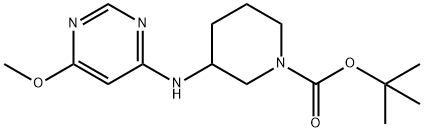 3-(6-Methoxy-pyriMidin-4-ylaMino)-piperidine-1-carboxylic acid tert-butyl ester Struktur