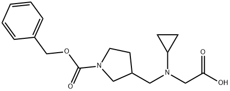 3-[(CarboxyMethyl-cyclopropyl-aMino)-Methyl]-pyrrolidine-1-carboxylic acid benzyl ester Struktur