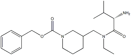 3-{[((S)-2-AMino-3-Methyl-butyryl)-ethyl-aMino]-Methyl}-piperidine-1-carboxylic acid benzyl ester Struktur