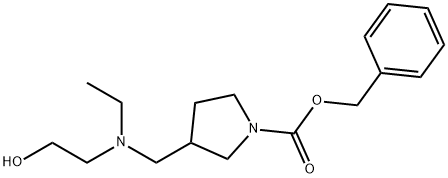 3-{[Ethyl-(2-hydroxy-ethyl)-aMino]-Methyl}-pyrrolidine-1-carboxylic acid benzyl ester Struktur