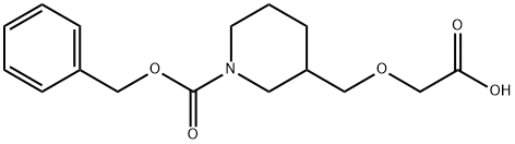 3-CarboxyMethoxyMethyl-piperidine-1-carboxylic acid benzyl ester Struktur