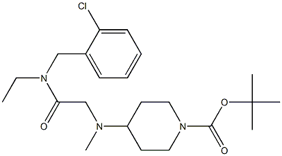 4-({[(2-Chloro-benzyl)-ethyl-carbaMoyl]-Methyl}-Methyl-aMino)-piperidine-1-carboxylic acid tert-butyl ester Struktur