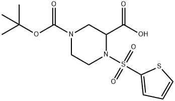 4-(Thiophene-2-sulfonyl)-piperazine-1,3-dicarboxylic acid 1-tert-butyl ester Struktur