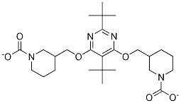 ditert-butyl3,3'-(pyriMidine-4,6-diylbis(oxy))bis(Methylene)dipiperidine-1-carboxylate Struktur