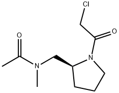 N-[(S)-1-(2-Chloro-acetyl)-pyrrolidin-2-ylMethyl]-N-Methyl-acetaMide Struktur