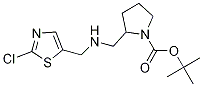 2-{[(2-Chloro-thiazol-5-ylmethyl)-amino]-methyl}-pyrrolidine-1-carboxylic acid tert-butyl ester Struktur