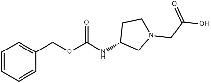 ((R)-3-BenzyloxycarbonylaMino-pyrrolidin-1-yl)-acetic acid Struktur