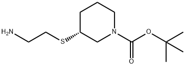 (R)-3-(2-AMino-ethylsulfanyl)-piperidine-1-carboxylic acid tert-butyl ester Struktur