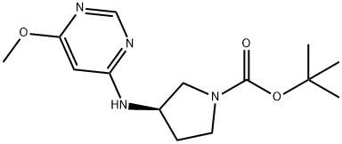 (R)-3-(6-Methoxy-pyriMidin-4-ylaMino)-pyrrolidine-1-carboxylic acid tert-butyl ester Struktur