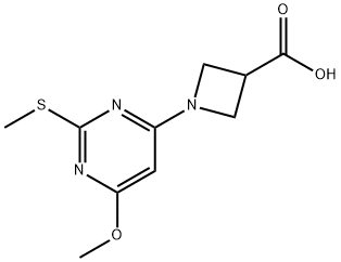 1-(6-Methoxy-2-Methylsulfanyl-pyriMidin-4-yl)-azetidine-3-carboxylic acid Struktur