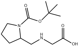 2-[(CarboxyMethyl-aMino)-Methyl]-pyrrolidine-1-carboxylic acid tert-butyl ester Struktur