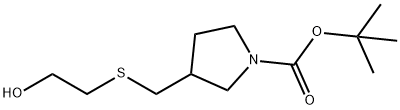 3-(2-Hydroxy-ethylsulfanylMethyl)-pyrrolidine-1-carboxylic acid tert-butyl ester Struktur