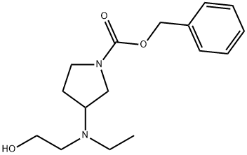 3-[Ethyl-(2-hydroxy-ethyl)-aMino]-pyrrolidine-1-carboxylic acid benzyl ester Struktur