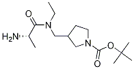 3-{[((S)-2-AMino-propionyl)-ethyl-aMino]-Methyl}-pyrrolidine-1-carboxylic acid tert-butyl ester Struktur