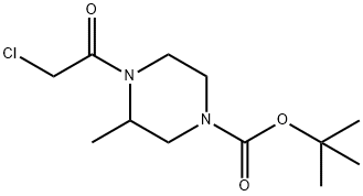 4-(2-Chloro-acetyl)-3-Methyl-piperazine-1-carboxylic acid tert-butyl ester Struktur