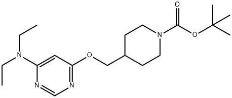 4-(6-DiethylaMino-pyriMidin-4-yloxyMethyl)-piperidine-1-carboxylic acid tert-butyl ester Struktur