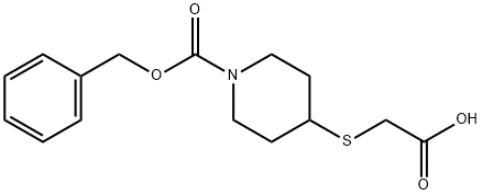 4-CarboxyMethylsulfanyl-piperidine-1-carboxylic acid benzyl ester Struktur