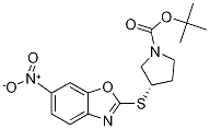 (S)-3-(6-Nitro-benzooxazol-2-ylsulf
anyl)-pyrrolidine-1-carboxylic acid
tert-butyl ester Struktur