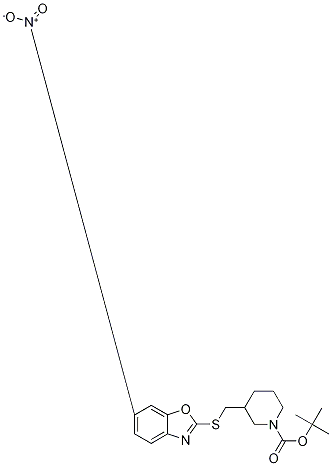 3-(6-Nitro-benzooxazol-2-ylsulfanyl
Methyl)-piperidine-1-carboxylic aci
d tert-butyl ester Struktur