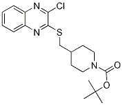 4-(3-Chloro-quinoxalin-2-ylsulfanyl
Methyl)-piperidine-1-carboxylic aci
d tert-butyl ester Struktur