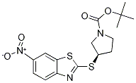 (R)-3-(6-Nitro-benzothiazol-2-ylsul
fanyl)-pyrrolidine-1-carboxylic aci
d tert-butyl ester Struktur