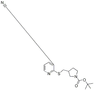 3-(3-Cyano-pyridin-2-ylsulfanylMeth
yl)-pyrrolidine-1-carboxylic acid t
ert-butyl ester Struktur