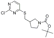 3-(2-Chloro-pyriMidin-4-ylsulfanylM
ethyl)-pyrrolidine-1-carboxylic aci
d tert-butyl ester Struktur