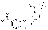 3-(6-Nitro-benzooxazol-2-ylsulfanyl
)-pyrrolidine-1-carboxylic acid ter
t-butyl ester Struktur