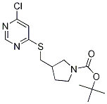 3-(6-Chloro-pyriMidin-4-ylsulfanylM
ethyl)-pyrrolidine-1-carboxylic aci
d tert-butyl ester Struktur